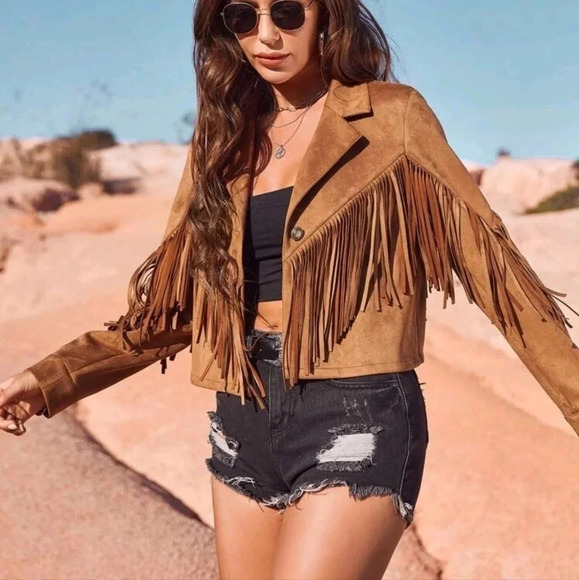 Women'S Suede Fringe Jacket - Picture 5 of 6